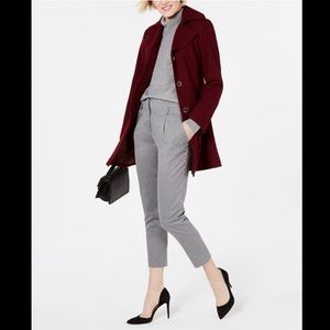 Burgundy winter wool coat